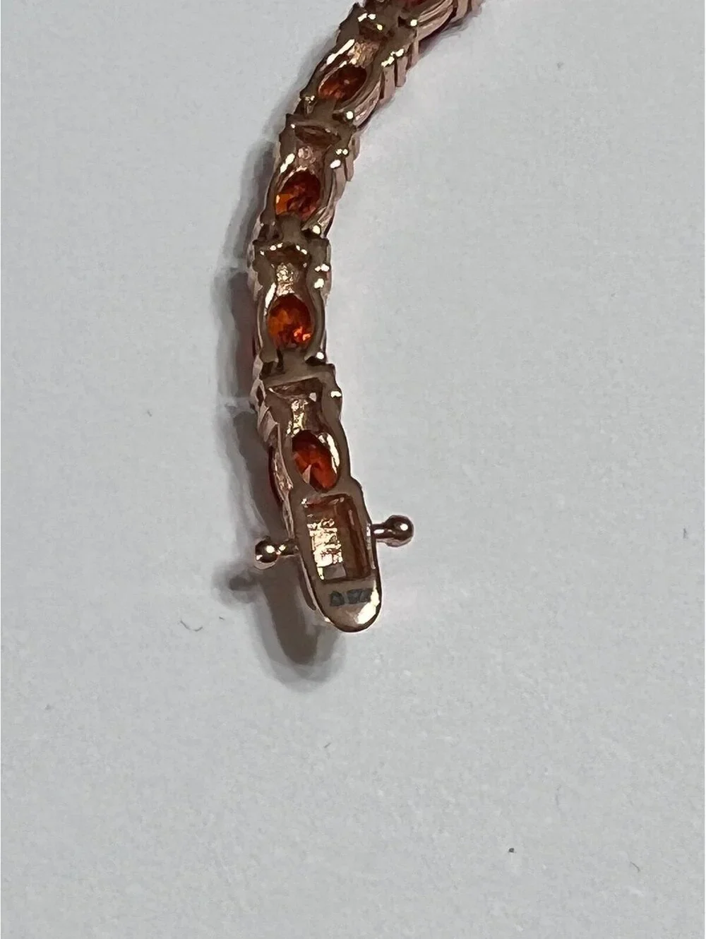 Stauer Tennis Bracelet Glamour ruby red luxury oval rose gold 925 gift box new